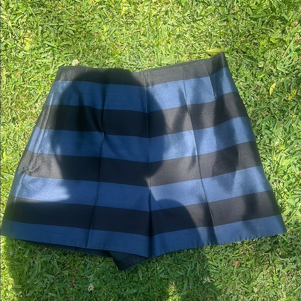 Tibi High Waist Black and Blue stripped  shorts size 4
